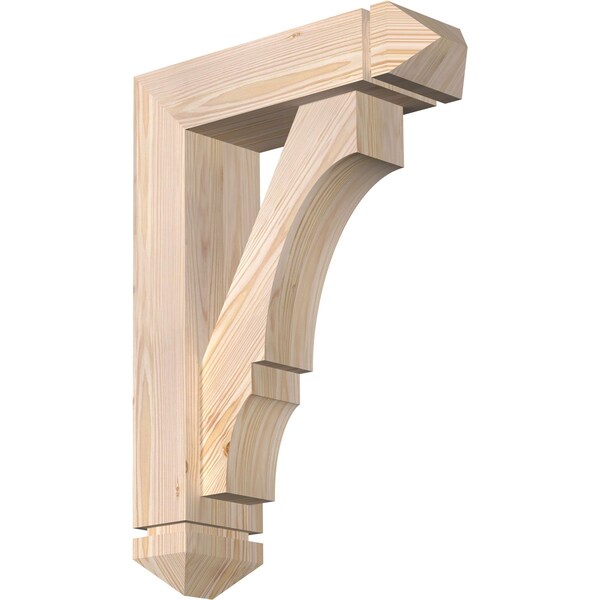 Ekena Millwork Balboa Arts and Crafts Smooth Bracket w/ Offset Brace, Douglas Fir, 5 1/2"W x 18"D x 26"H BKT0604X18X26BOA03SDF - main